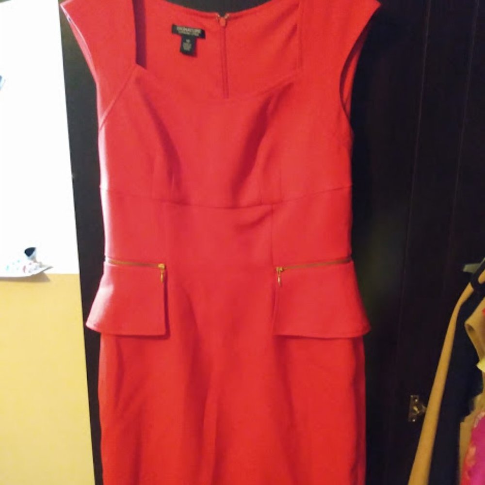 Red knee length dress